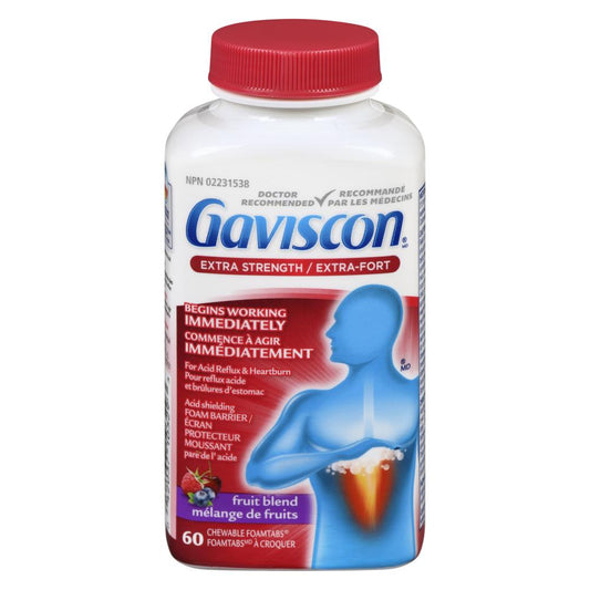 GAVISCON EXTRA FRUIT TABLETS, 12 X 60 UN