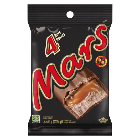 MARS CHOCOLATE BAR 4-PACK, 22 X 4 X 52 G