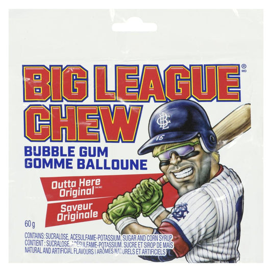 BIG LEAGUE CHEW ORIGINAL BUBBLE GUM, 12 X 60 G