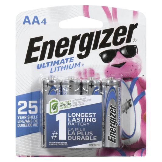 ENERGIZER ULTIMATE LITHIUM BATTERIES, 12 X 4 UN