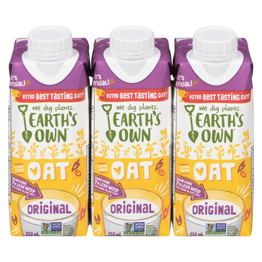 EARTH'S OWN, OAT UNSWEETENED ORIGINAL, 8 x 3 X 250