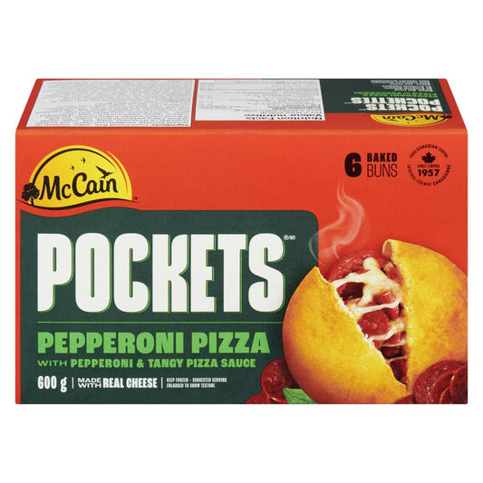 MCCAIN PIZZA POCKETS CLASSIC PEPPERONI, 8 X 6 X 100 G