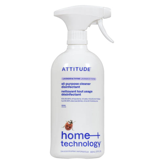 ATTITUDE DISINFECTING THYME LAVENDER HANDS, 6 X 800 ML