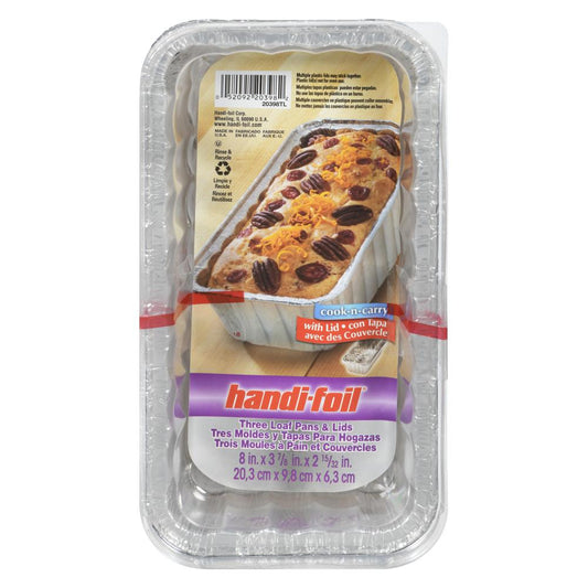 ECO-FOIL BREAD PANS WITH COVERS, 10 X 3 UN