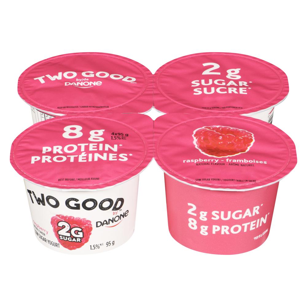 TWO GOOD GREEK YOGURT RASPBERRIES, 6 X 4 X 95 G