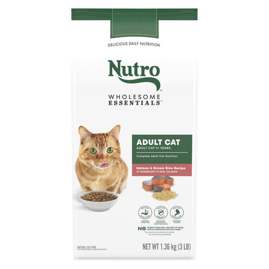 NUTRO CAT FOOD SALMON DRY, 4 X 1.36 KG