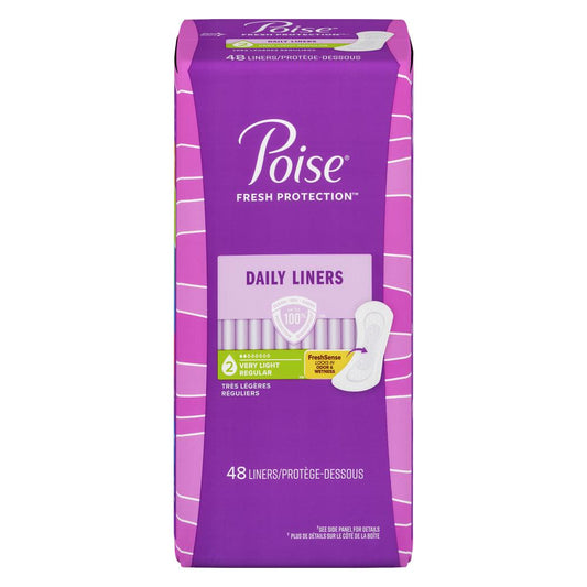 POISE VERY LIGHT HYGIENE PADS, 4 X 48 UN
