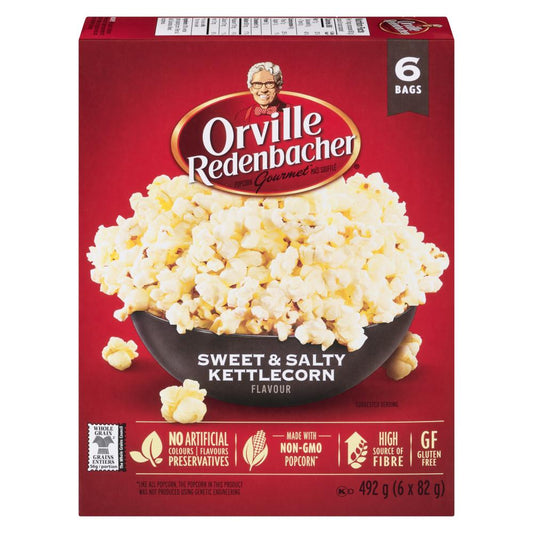 ORVILLE REDENBACHER'S MICROWAVE BUTTER POPCORN, 6 X 6 X 82 G