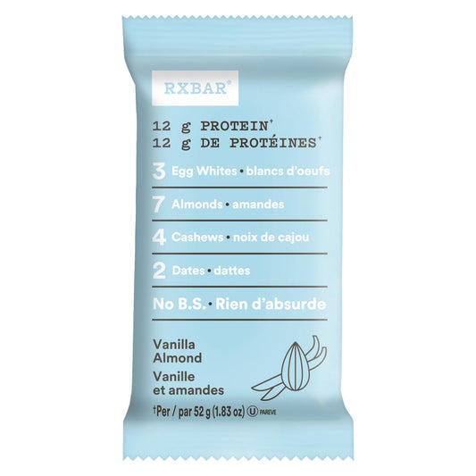 RXBAR VANILLA ALMOND BAR, 12 X 52 G