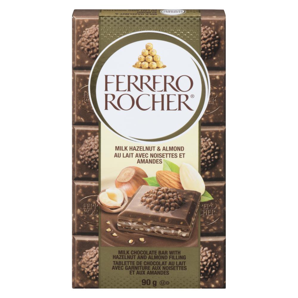 FERRERO CHOCOLATE BAR WITH ALMOND, 8 X 90 G