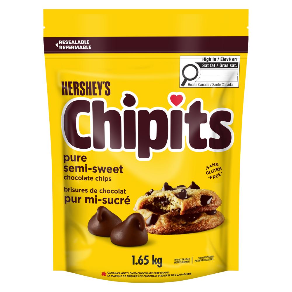 HERSHEY'S CHIPITS SEMI-SWEET CHOCOLATE, 8 X 1.65 KG