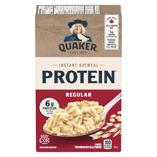 QUAKER PLAIN PROTEIN OATMEAL, 12 X 168 G
