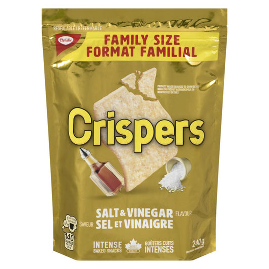 CHRISTIE CRISPERS SALT & VINEGAR, 12 X 240 G