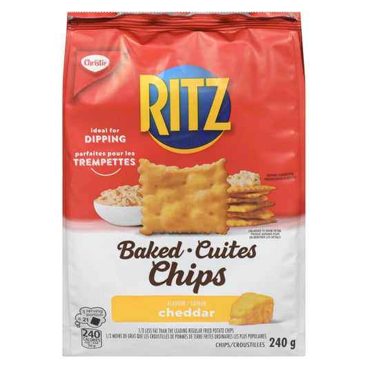 CHRISTIE RITZ CHIPS CHEDDAR, 6 X 240 G