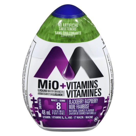 MIO LIQUID VITAMIN WATER ENHANCER BLACKBERRY RASPBERRY, 12 X 48 ML