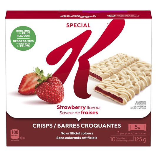 KELLOGG'S BERRY SPECK CRUNCH BAR STRAWBERRIES, 8 X 5 X 25 G