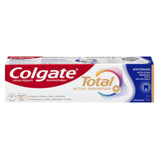 COLGATE TOTAL WHITENING GEL TOOTHPASTE, 24 X 70 ML