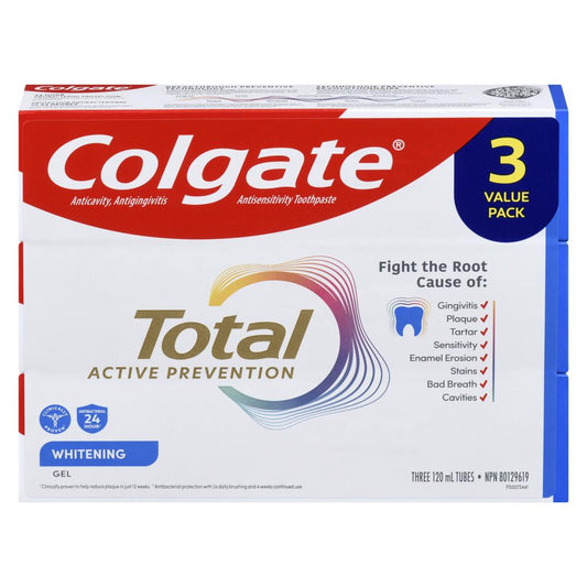 COLGATE WHITENING TOOTHPASTE, 8 X 3 X 120 ML