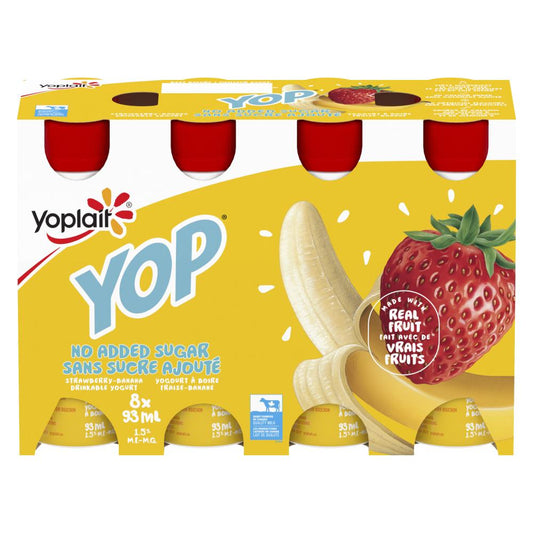 YOPLAIT YOP YOGURT DRINK STRAWBERRY BANANA, 3 X 8 X 93 ML