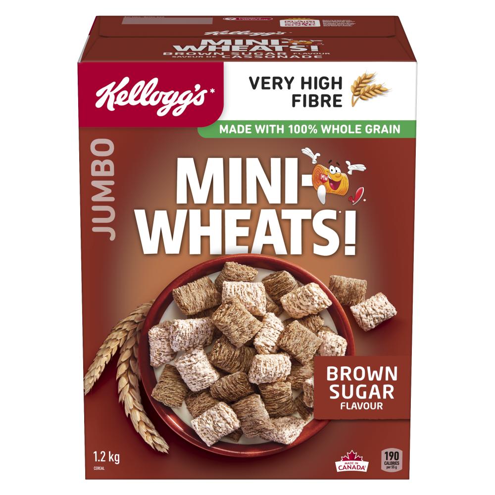 KELLOGG'S MINI-WHEATS MAPLE CEREAL, 6 X 1.2 KG