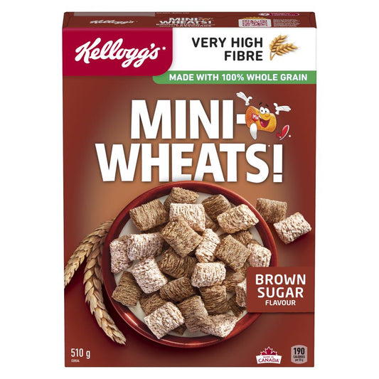 KELLOGG'S MINI-WHEATS MAPLE CEREAL, 16 X 510 G