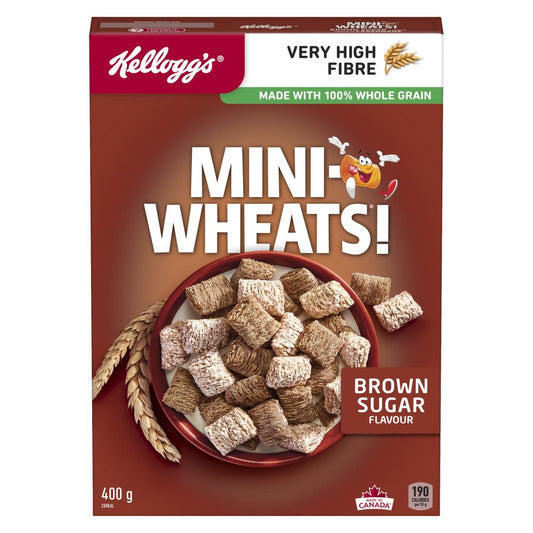 KELLOGG'S MINI-WHEATS MAPLE CEREAL, 10 X 400 G