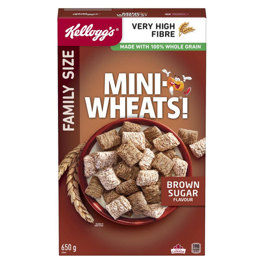 KELLOGG'S MINI-WHEATS MAPLE CEREAL FAMILY SIZE, 10 X 650 G