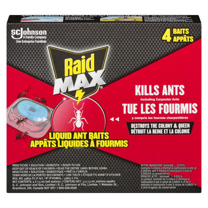 RAID MAX LIQUID ANT BAITS, 12 X 4 UN