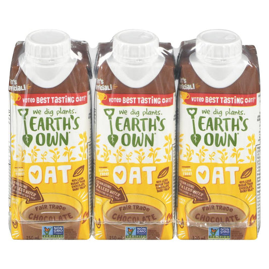 EARTH'S OWN, OAT CHOCOLATE BEVERAGE, 8 x 3 X 250