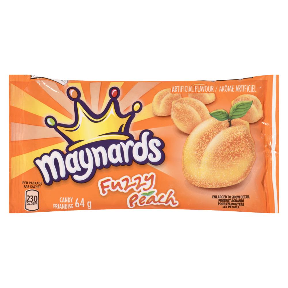 MAYNARDS FUZZY PEACH CANDY, 18 X 64 G