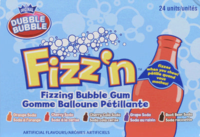 DOUBLE BUBBLE FIZZ'N SPARKLING GUM, 24 X 49 G