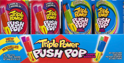 TRIPLE POWER PUSH TOP CANDIES, 16 X 34 G