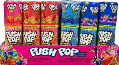TOPPS PUSH POP CANDIES, 36 X 14 G