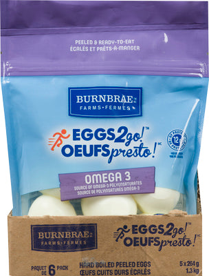 BURNBRAE OMEGA-3 HARD BOILED EGGS, 5 X 6 UN