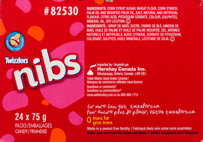 TWIZZLERS NIBS CHERRY LICORICE, 24 X 75 G