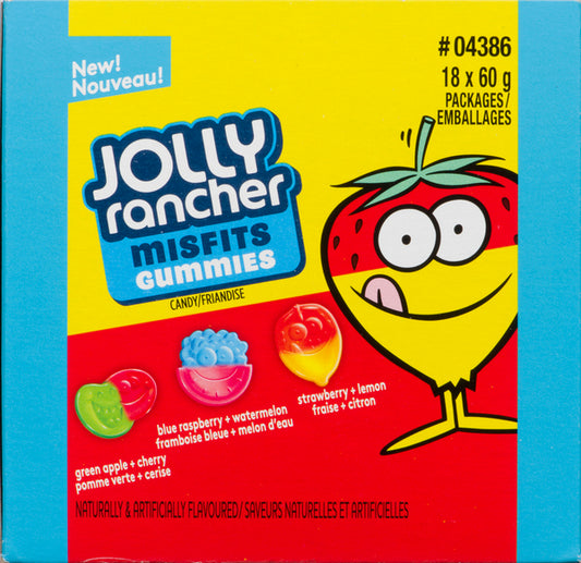 JOLLY RANCHER MISFITS ASSORTED FRUIT, 18 X 60 G