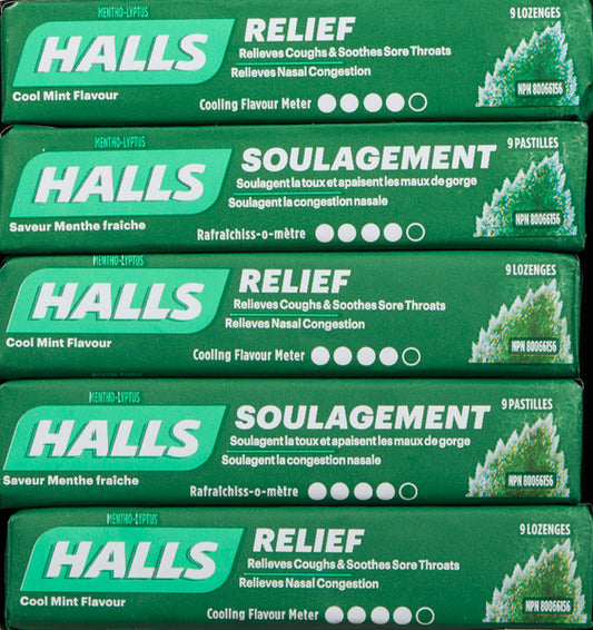 HALLS FRESH MINT LOZENGES, 20 X 9 UN