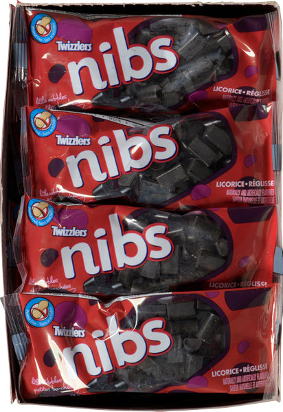 TWIZZLERS BLACK LICORICE NIBS, 24 X 75 G