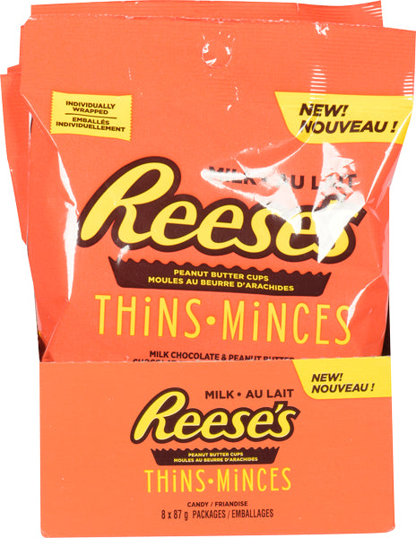 REESE'S PEANUT BUTTER MILK THINS PEG, 8 X 87 G