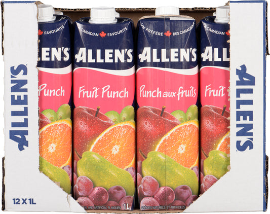 ALLENS FRUIT PUNCH DRINK, 12 X 1 L