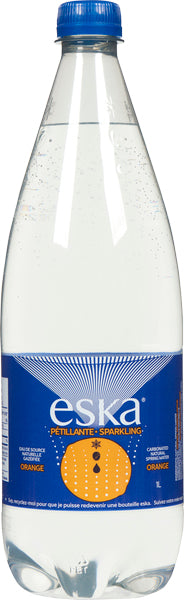 ESKA, ORANGE CARBONATED BOTTLE SPRING WATER, 12 X 1 L