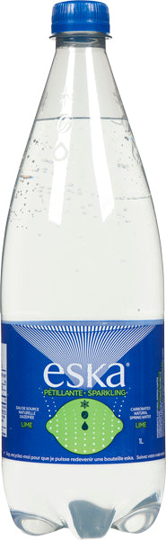 ESKA, LIME CARBONATED BOTTLE SPRING WATER, 12 X 1 L