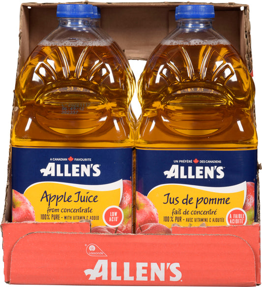 ALLENS LOW-ACID APPLE JUICE, 6 X 1.89 L