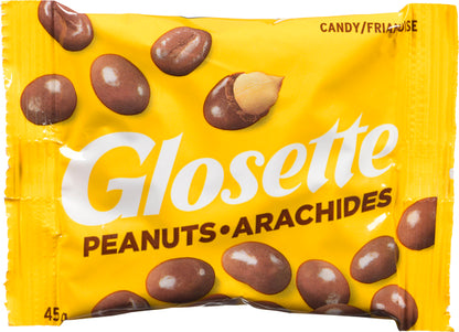 GLOSETTE CHOCOLATE COVERED PEANUTS, 18 X 45 G