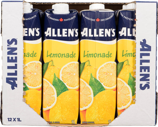 ALLENS LEMONADE JUICE DRINK, 12 X 1 L