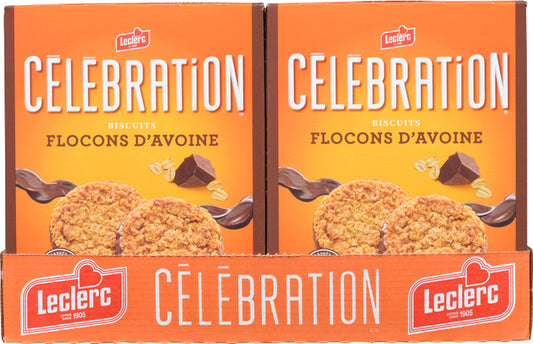 LECLERC CELEBRATION FLOCKED OAT CHOCOLATE COOKIE, 12 X 240 G