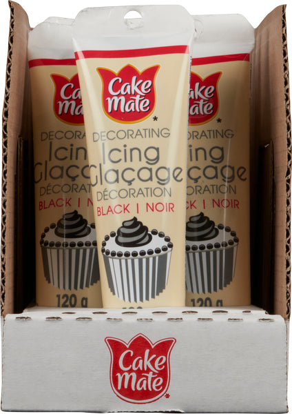 CAKEMATE DECORATING BLACK ICING, 12 X 120 G