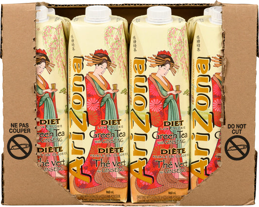 ARIZONA ICED TEA GINGER HONEY UNSWEETENED, 12 X 960 ML