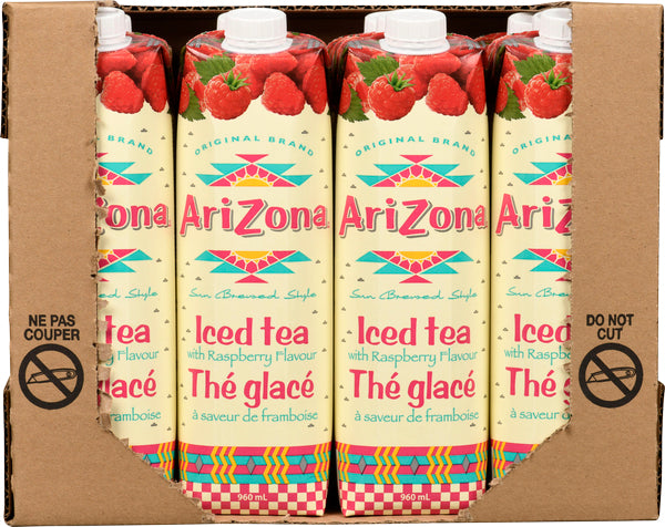 ARIZONA JUICE RASPBERRY ICED TEA, 12 X 960 ML