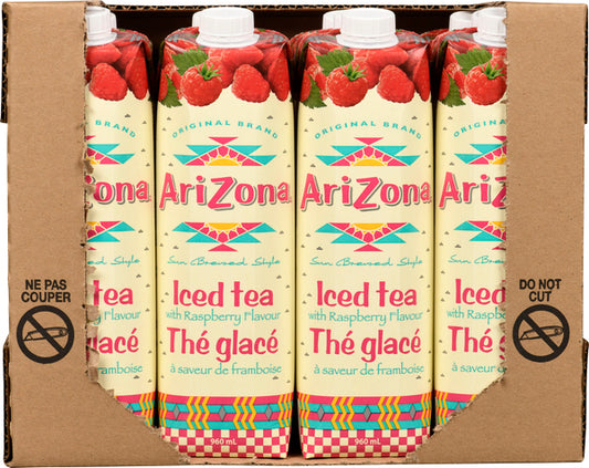 ARIZONA JUICE RASPBERRY ICED TEA, 12 X 960 ML